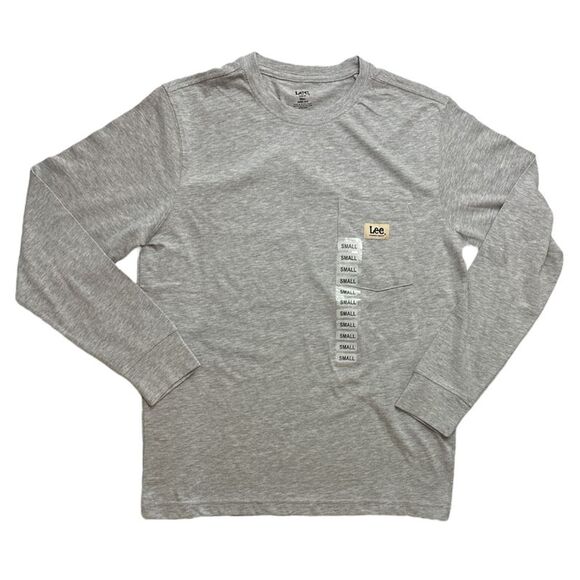 Lee Men's Long Sleeve Cotton Workwear Pocket T-Shirt - Sterling Grey Heather - Picture 1 of 1